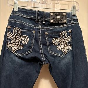 Miss Me Women's Blue Embroidered Jeans